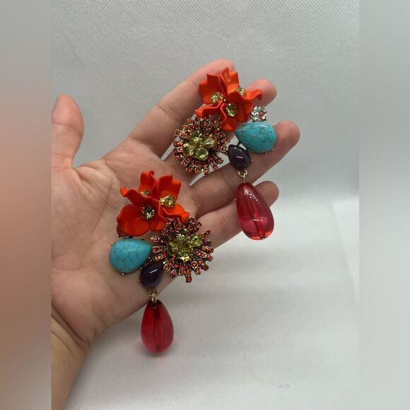 Zara Vibrant Floral Statement Earrings - Picture 15 of 17